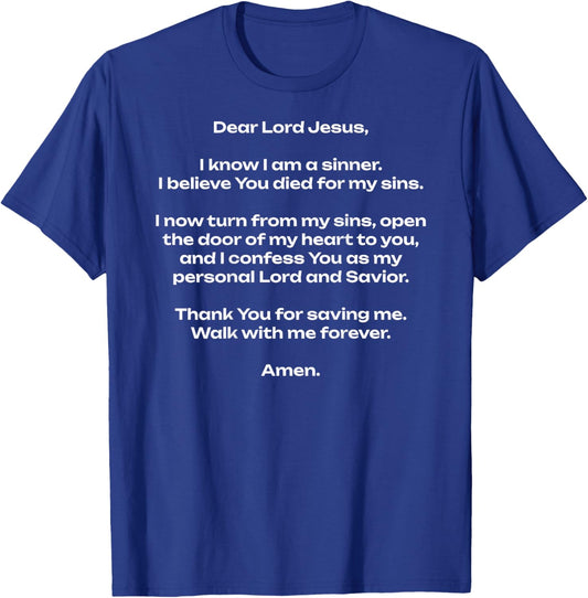 Christian Faith Praying Mom Women Bible Study Sinners Prayer T-Shirt - T-Shirt | Royal