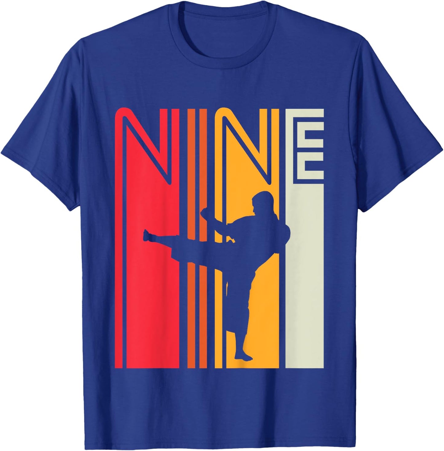 Kids 9th Birthday Gift Karate Retro Taekwondo Martial Arts Boys T-Shirt - T-Shirt | Royal