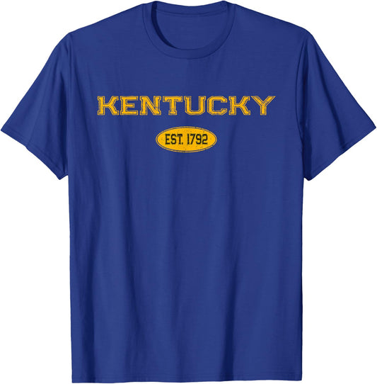 Kentucky KY Souvenir Love Vintage Established Est State T-Shirt - T-Shirt | Royal
