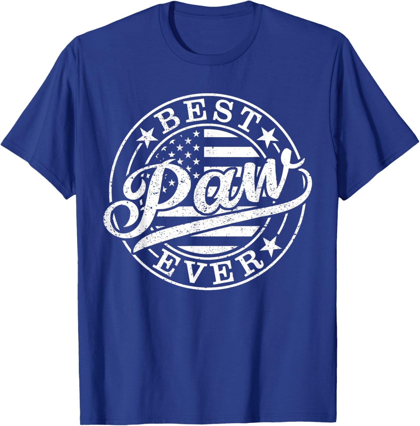 Best Paw Ever Father's Day American US Flag T-Shirt - T-Shirt | Royal