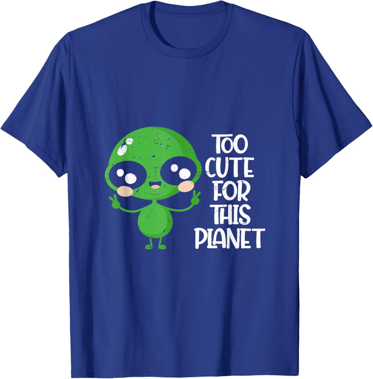 Funny UFO Boys Girls Kids Gift Cute Alien T-Shirt - T-Shirt | Royal