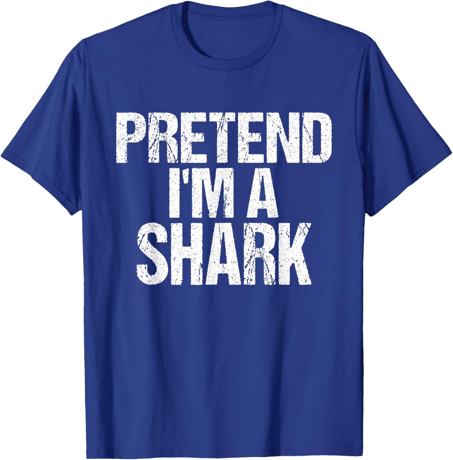 Funny Pretend I'm A Shark Lazy Halloween Costume T-Shirt - T-Shirt | Royal