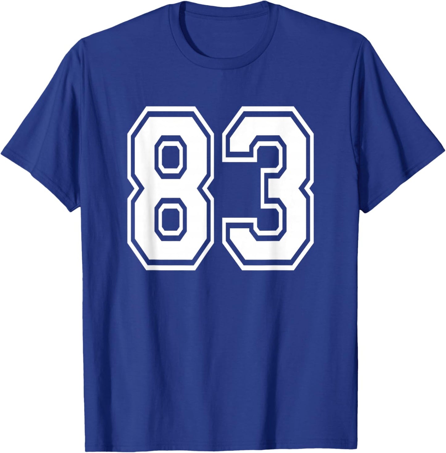 Number 83 83rd Birthday Gift Player Team Numbered Jersey T-Shirt - T-Shirt | Royal