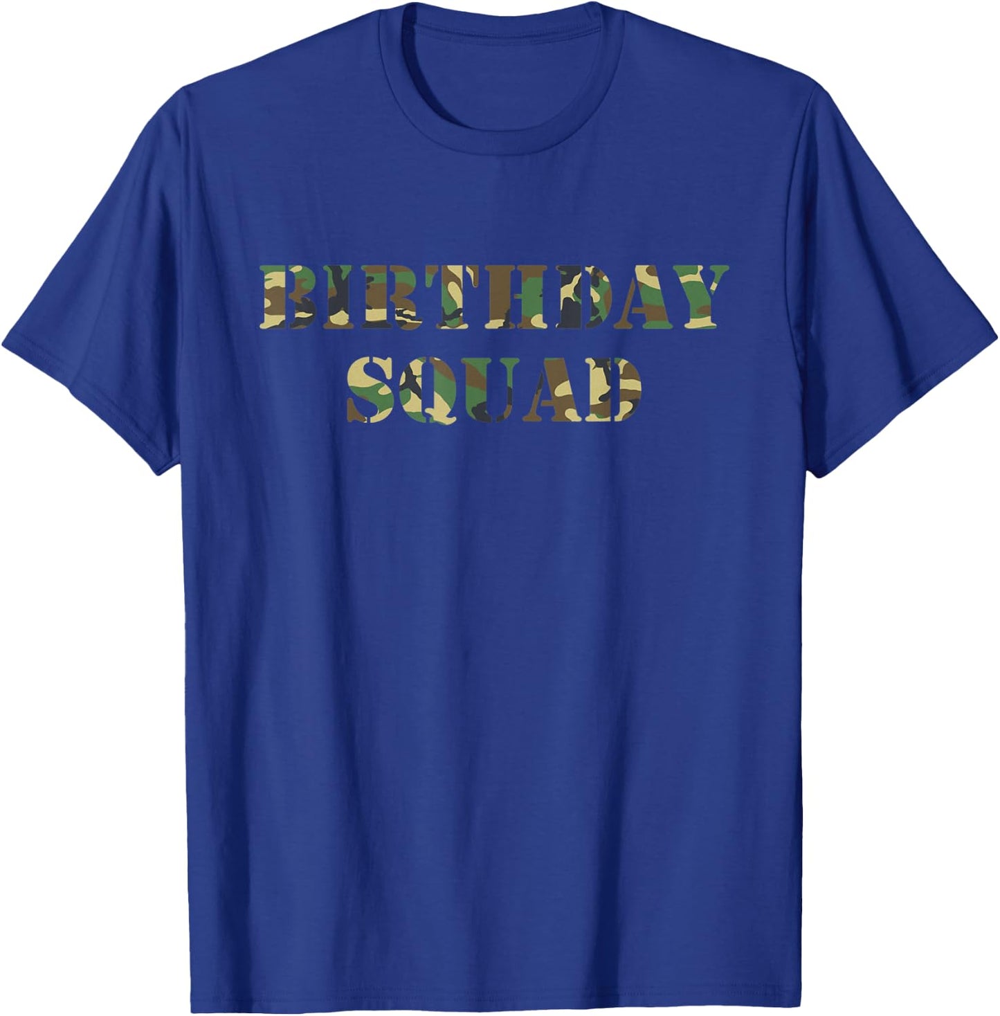 Camouflage Birthday Party Squad Paintball Player T-Shirt - T-Shirt | Royal