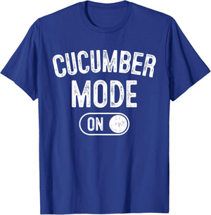 Cucumber Mode On Costume Funny Vegetarian Gift Farmer Farm T-Shirt - T-Shirt | Royal