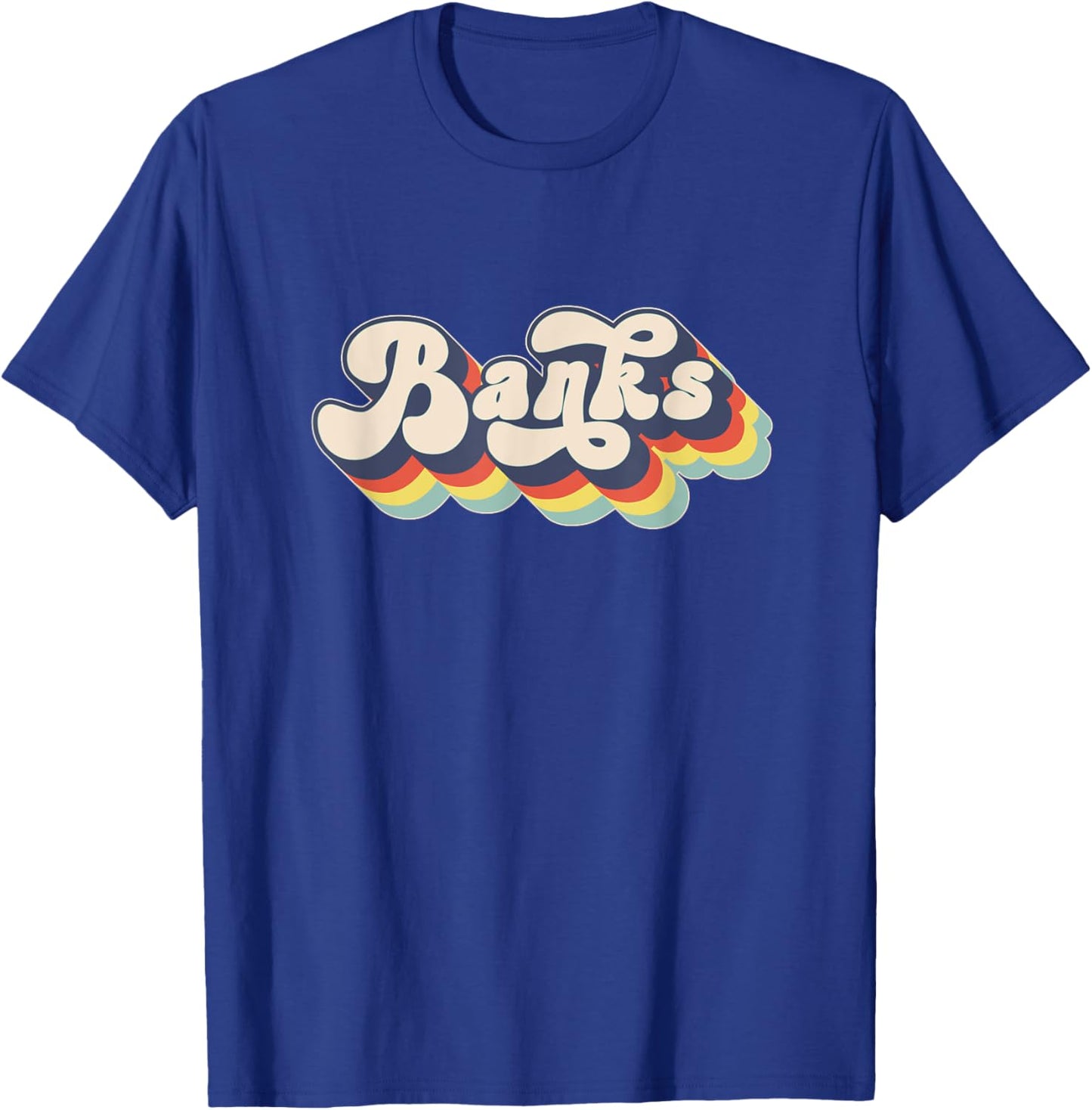 BANKS Family Name Personalized Surname BANKS T-Shirt - T-Shirt | Royal