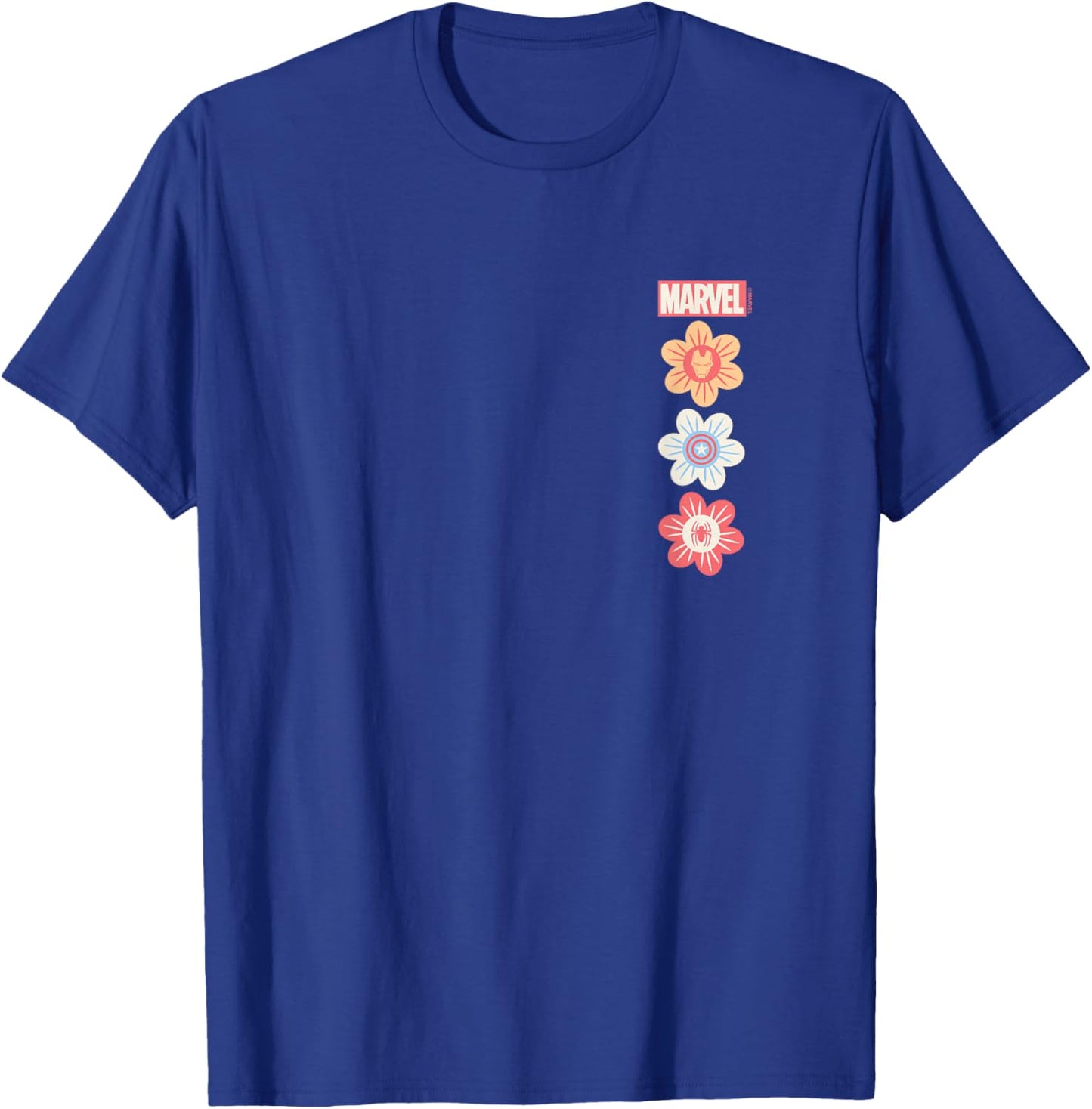 Marvel - Pastel Spring Stacked Logos T-Shirt - T-Shirt | Royal