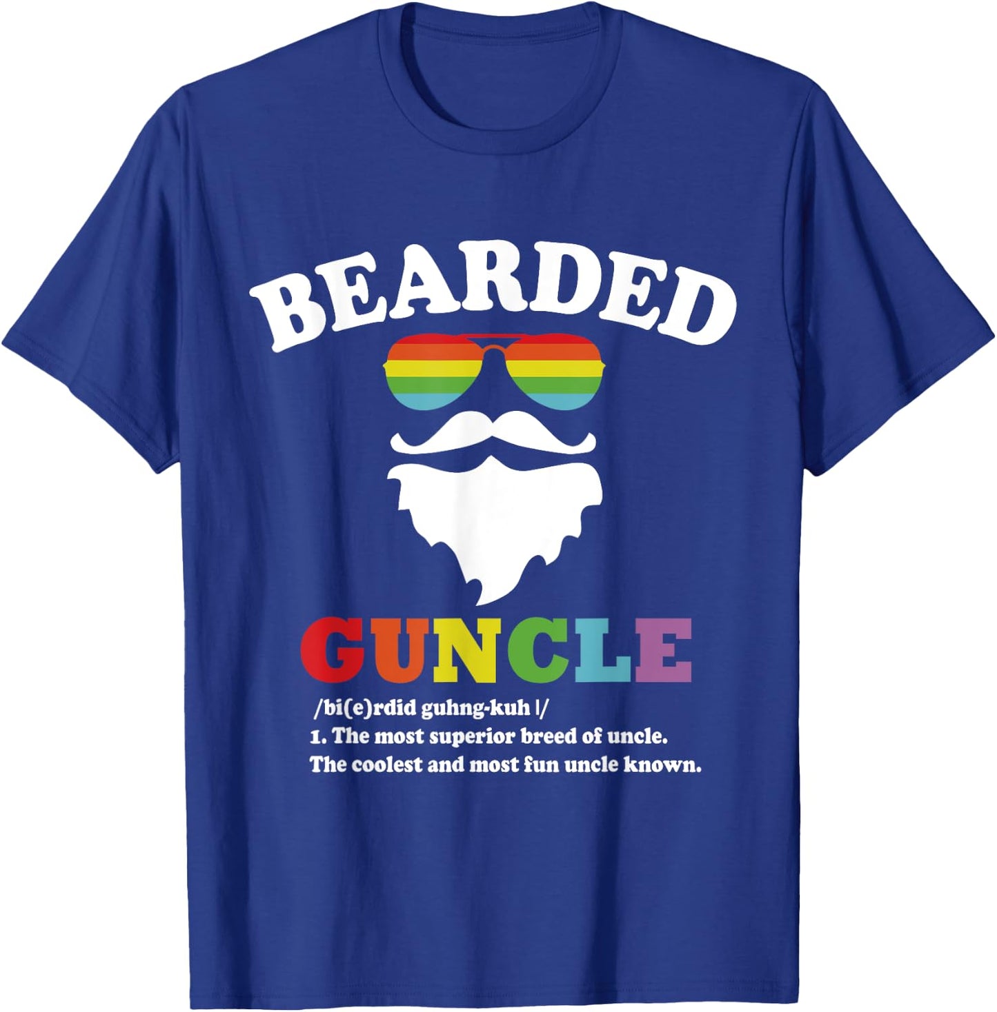 Bearded Guncle T-Shirt - T-Shirt | Royal