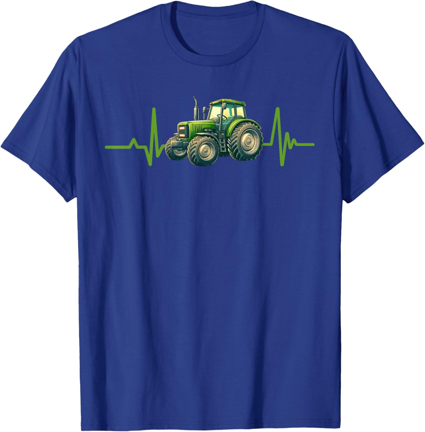 Tractor Heartbeat Farm Proud American Farmer Agriculture T-Shirt - T-Shirt | Royal