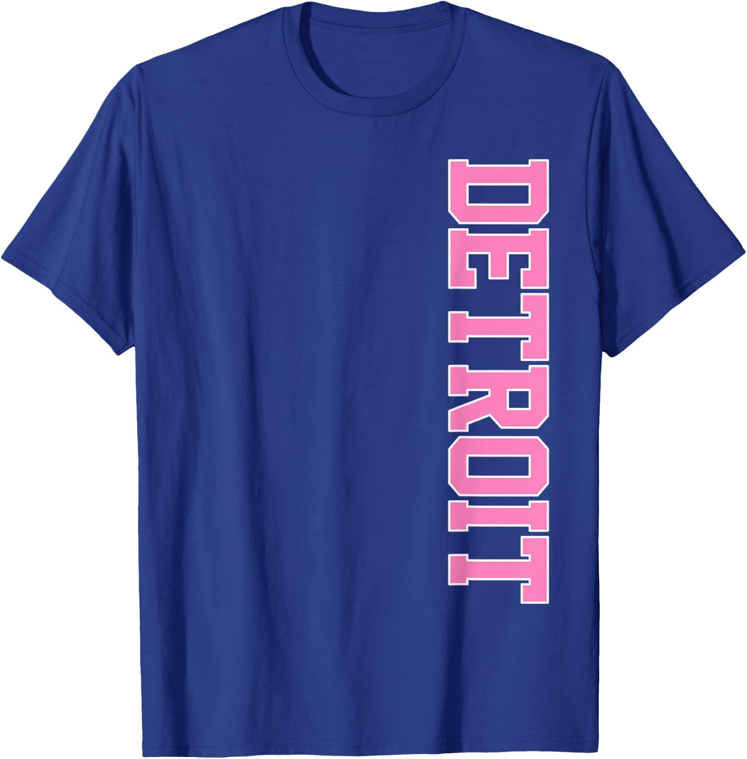 Vintage Detroit Home Pride Pink Varsity Detroit T-Shirt - T-Shirt | Royal