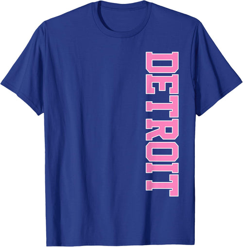 Vintage Detroit Home Pride Pink Varsity Detroit