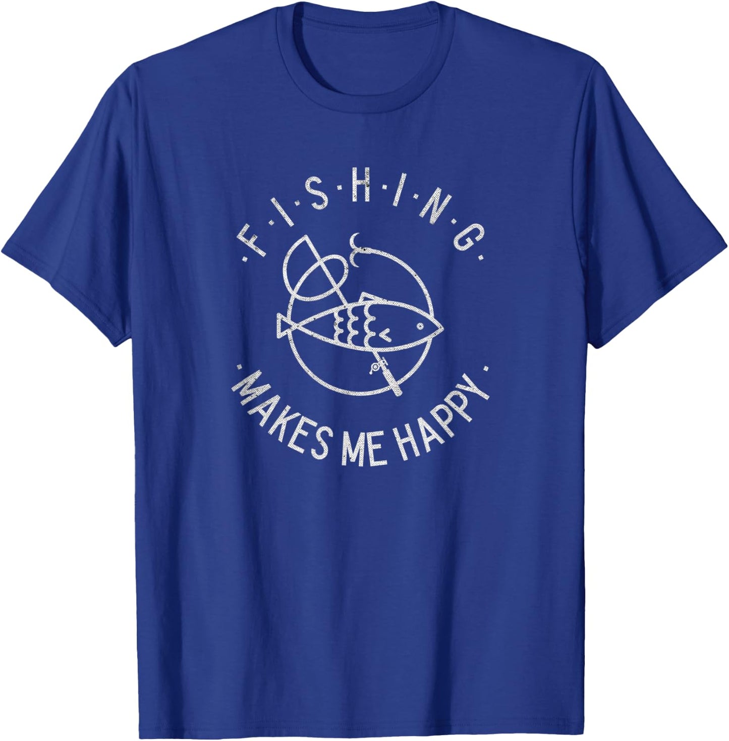 Fishing makes me happy a Fishing Gift T-Shirt - T-Shirt | Royal