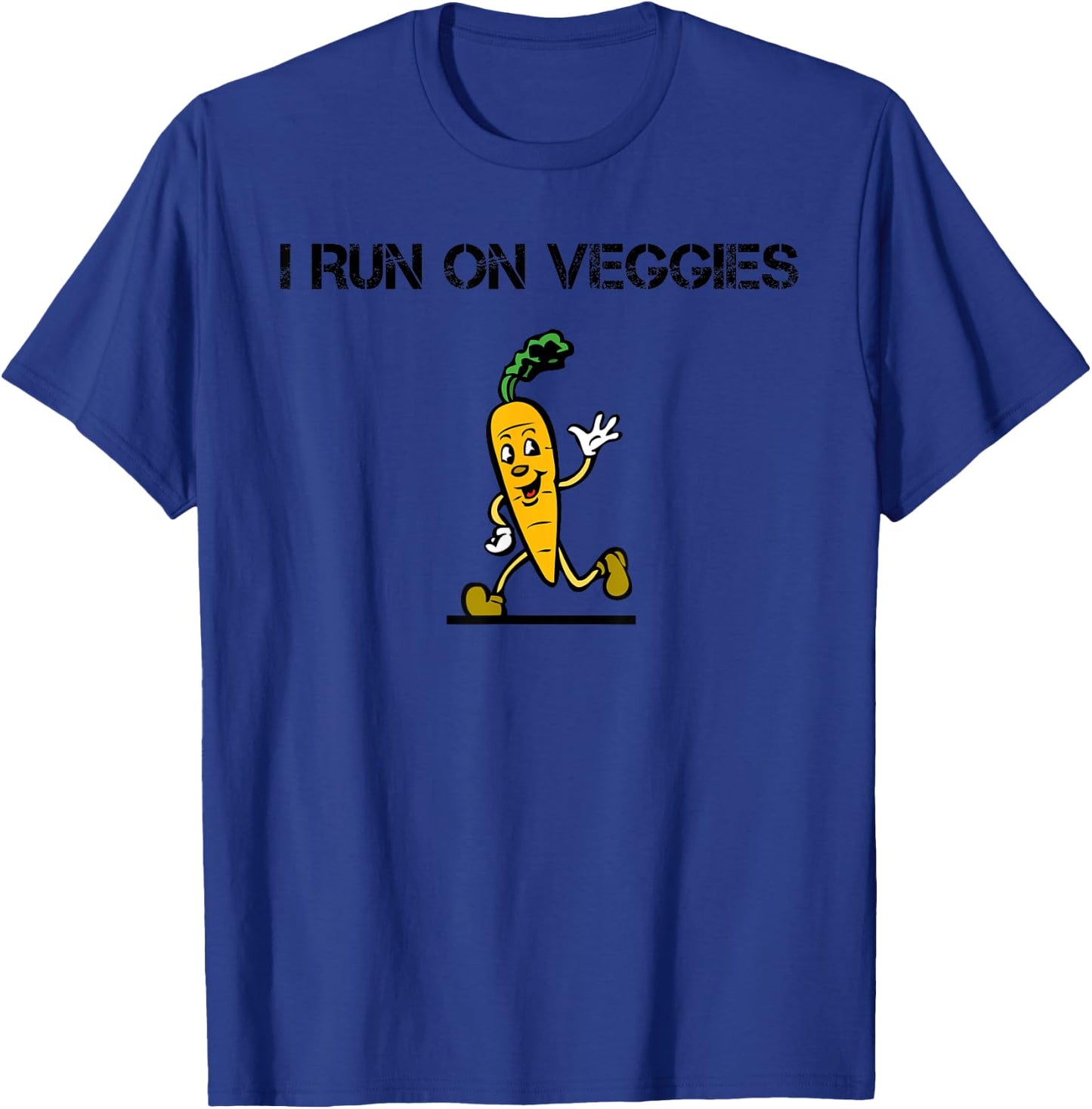 I Run On Veggies Vegetarian Runner Vegan Cardio Athlete T-Shirt - T-Shirt | Royal