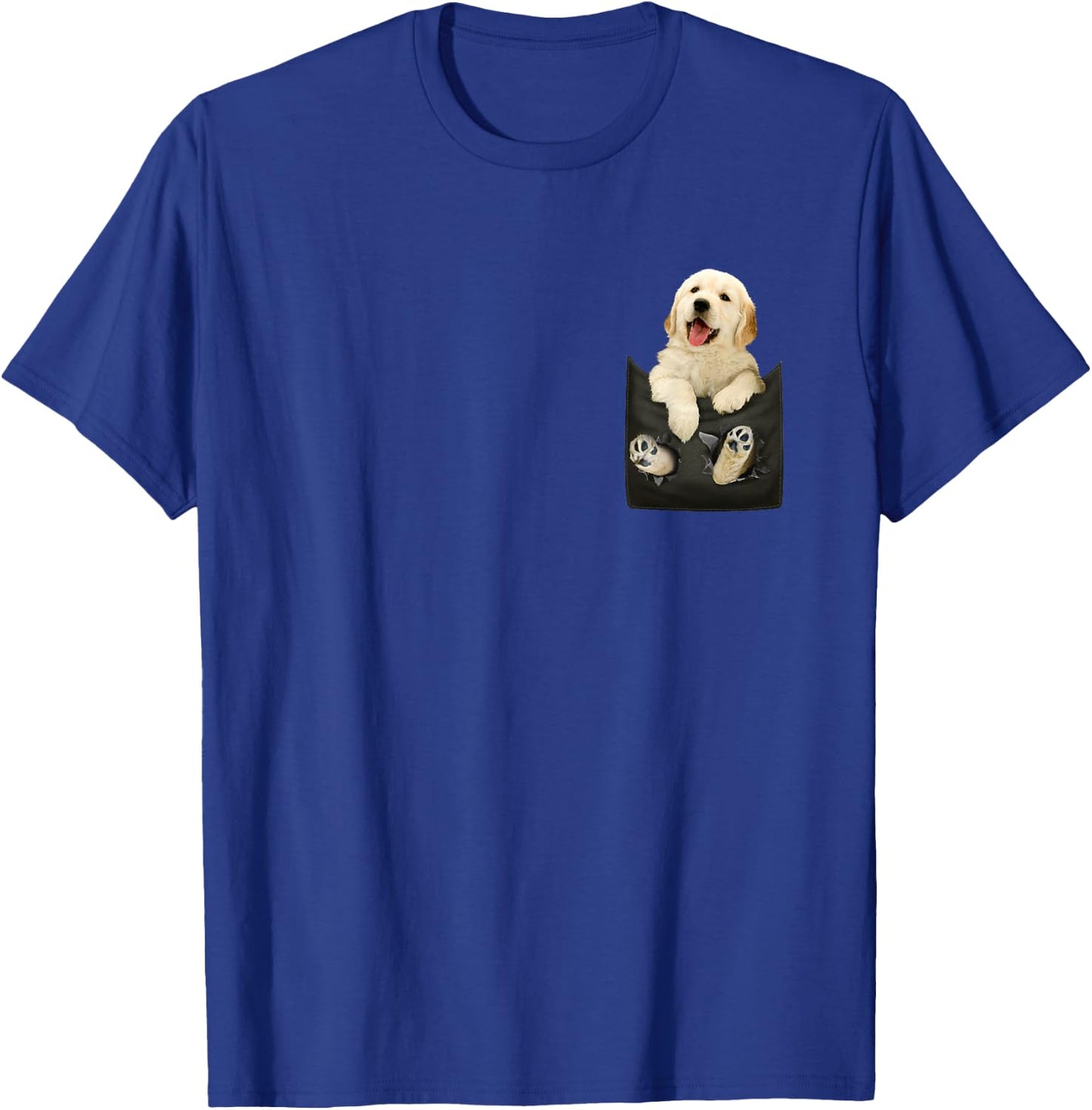 Golden Retriever In Pocket Puppy T Shirt T-Shirt - T-Shirt | Royal