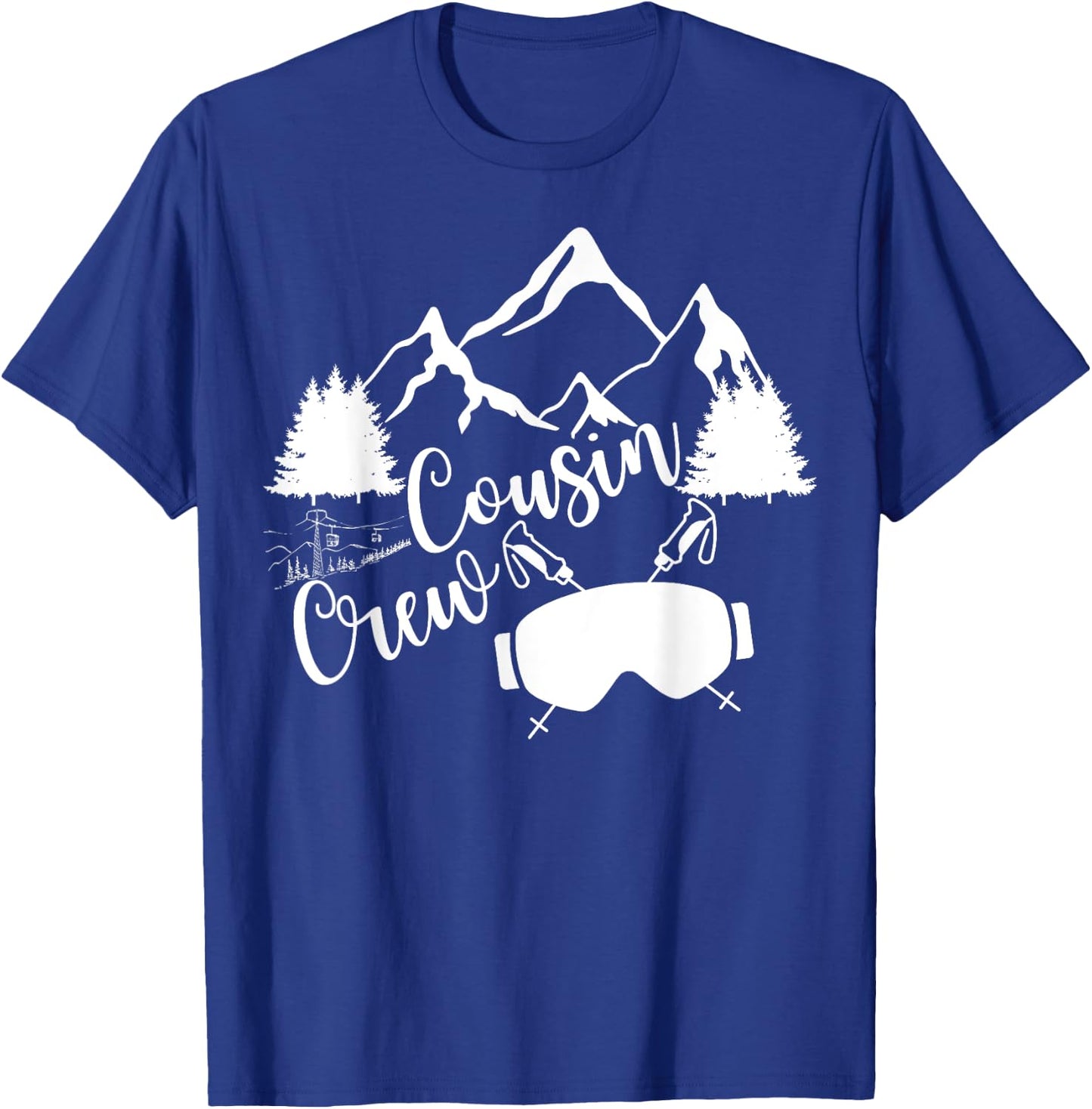 Family Mountain Ski Trip Funny Cousin Crew Matching T-Shirt - T-Shirt | Royal