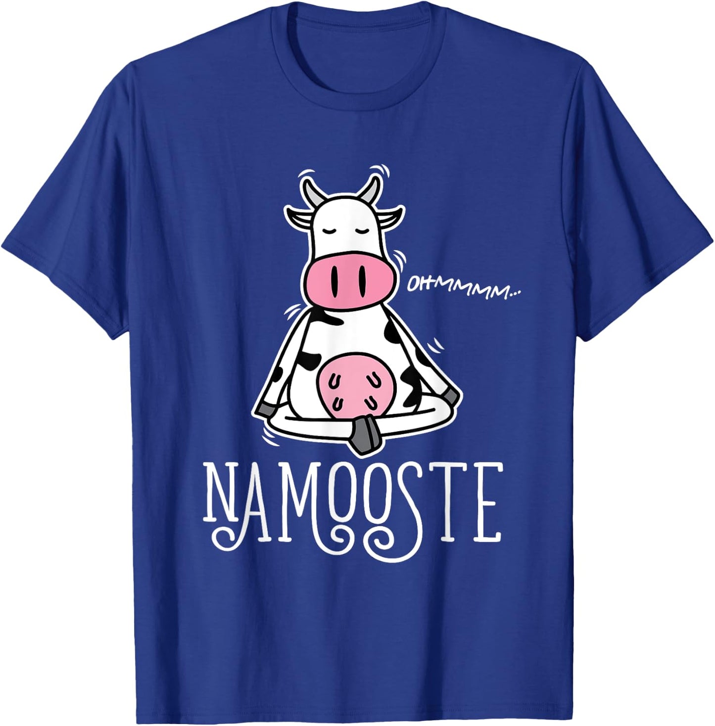 Namooste Cute Funny Silly Yoga Cow Namaste T-Shirt - T-Shirt | Royal