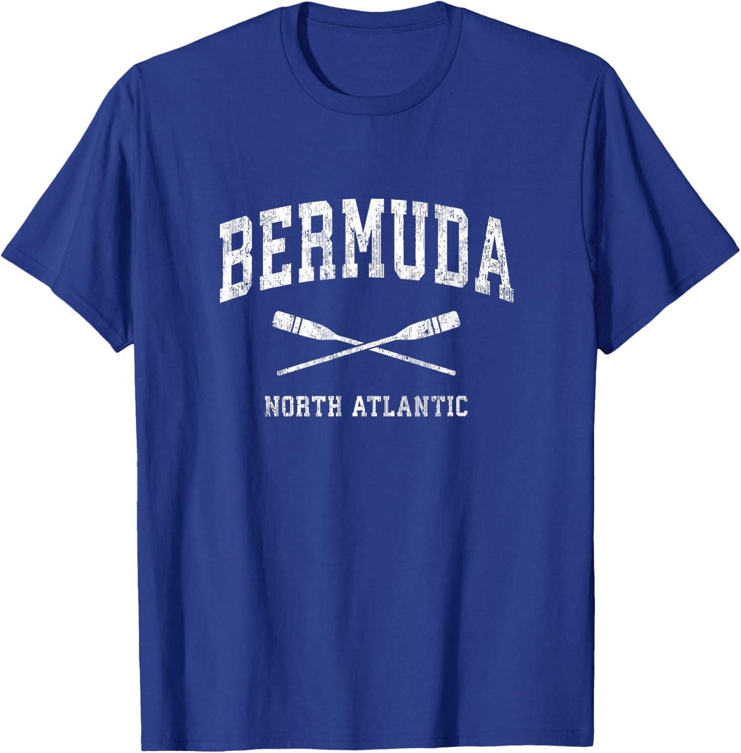 Bermuda Vintage Nautical Paddles Sports Oars T-Shirt - T-Shirt | Royal