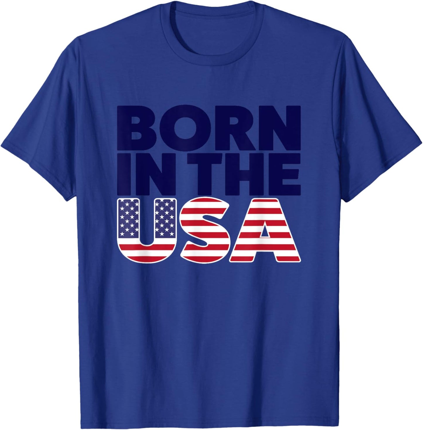 Proud Born In The USA Novelty Graphic & Cool Designs T-Shirt - T-Shirt | Royal