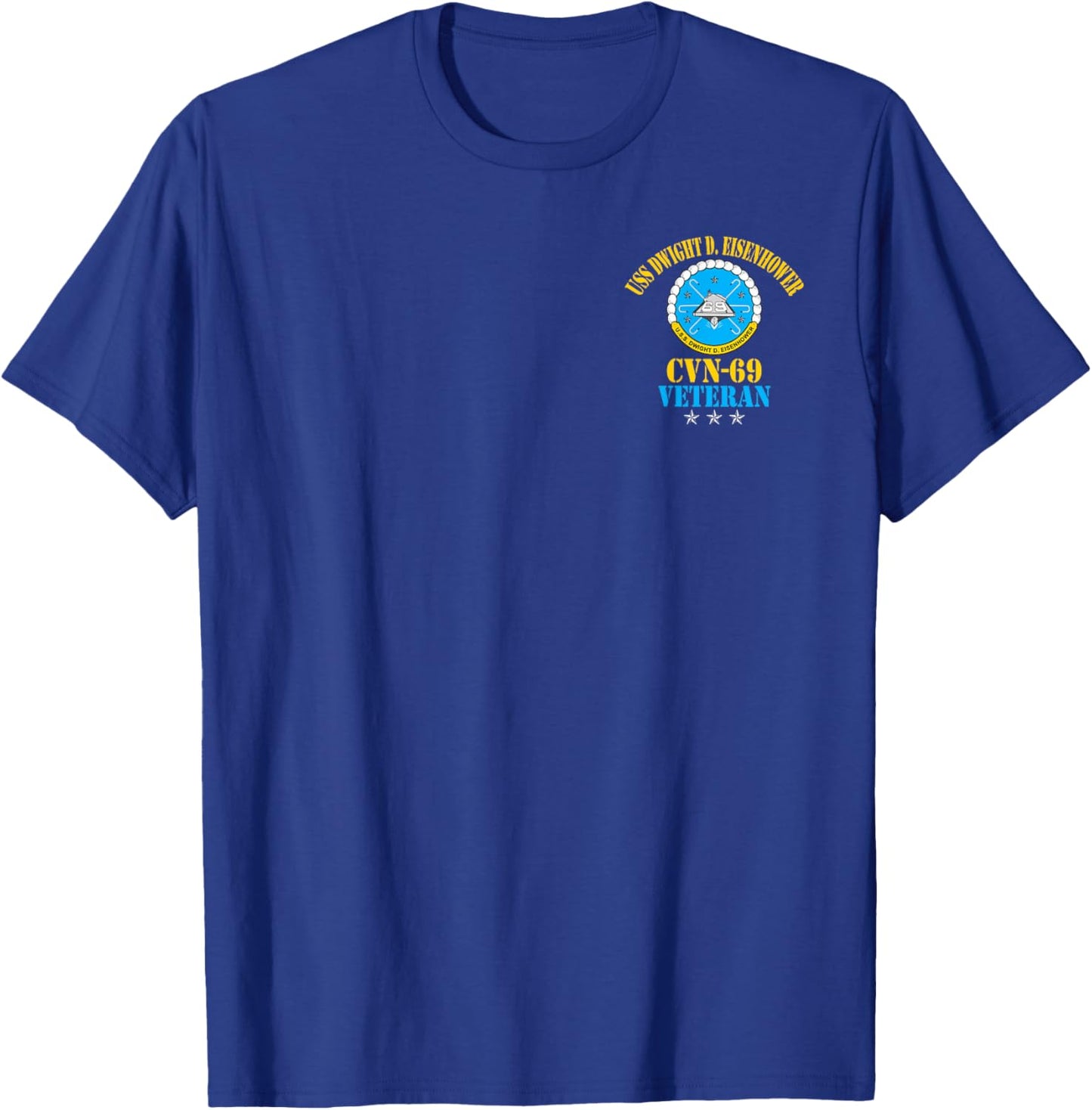 USS Dwight D. Eisenhower CVN-69 Aircraft Carrier Veteran T-Shirt - T-Shirt | Royal