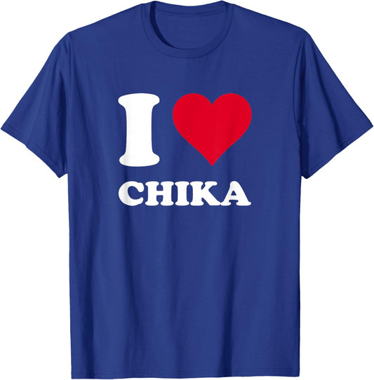 Red Heart I Love Chika T-Shirt - T-Shirt | Royal