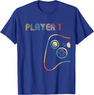 Matching Gamer Couple Player 1 Player 2 T-Shirt - T-Shirt | Royal