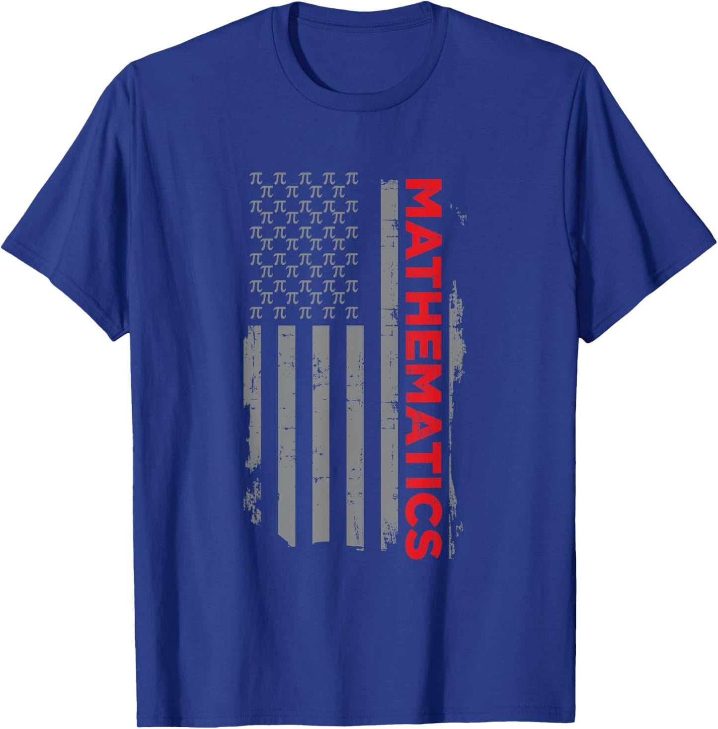 Retro American Flag Mathematics Gift Math Lover Pi Day T-Shirt - T-Shirt | Royal