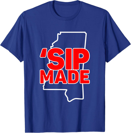 Sip Made Mississippi Pride Rugby Football T-Shirt - T-Shirt | Royal