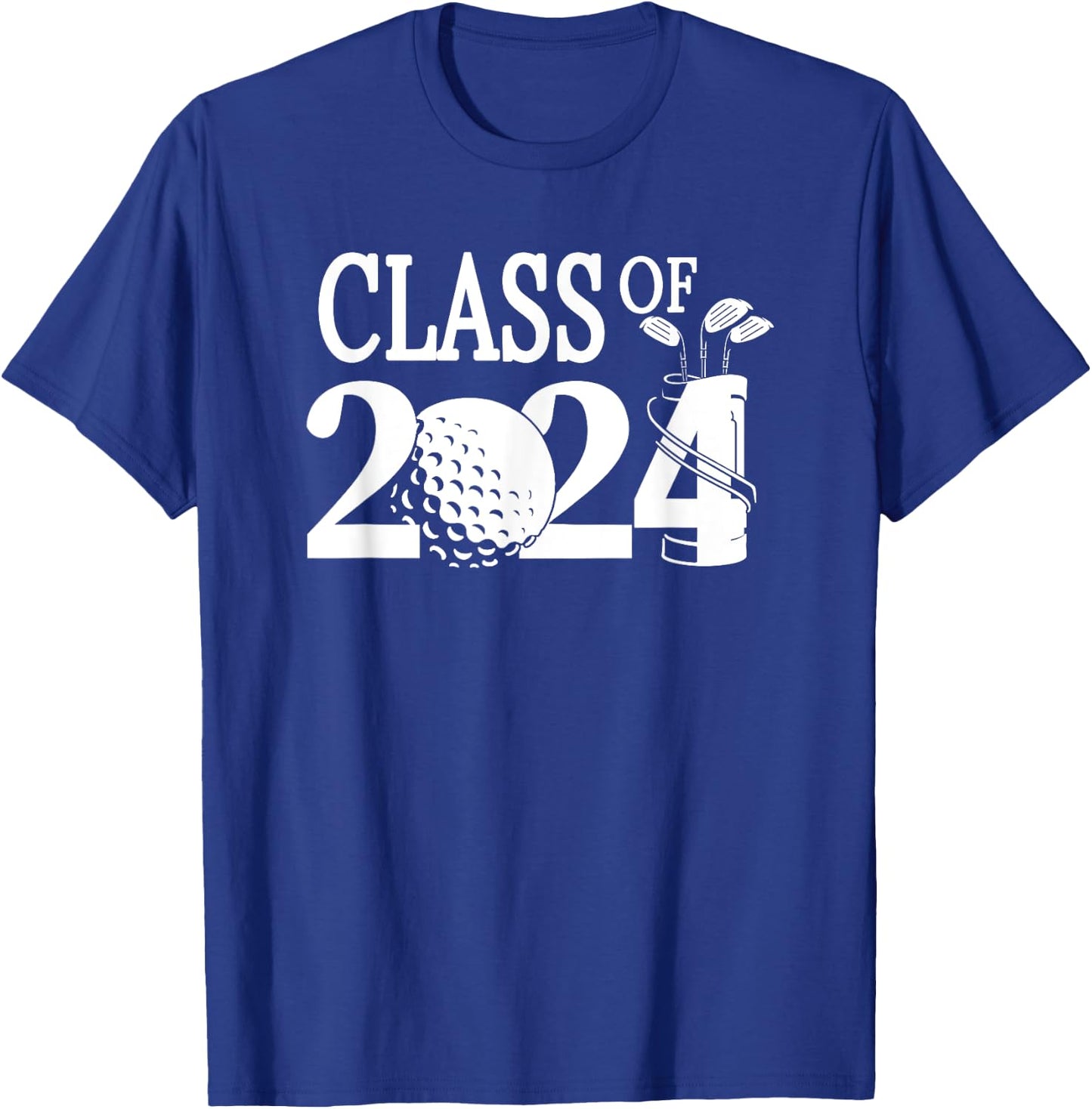 Class of 2024 Graduation Senior Golfer Golf Player T-Shirt - T-Shirt | Royal