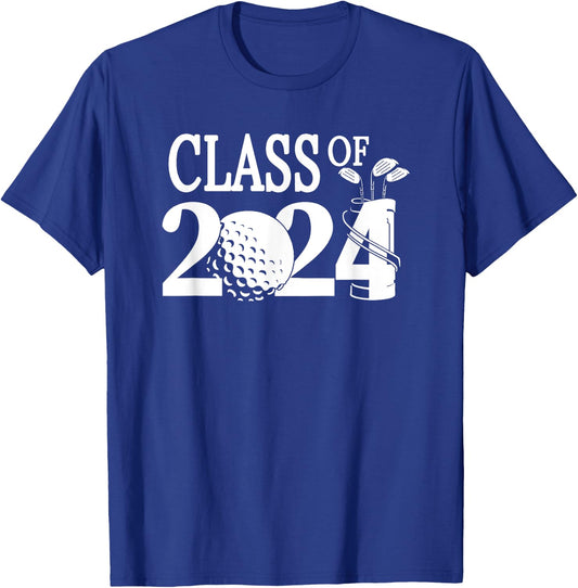 Class of 2024 Graduation Senior Golfer Golf Player T-Shirt - T-Shirt | Royal