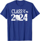 Class of 2024 Graduation Senior Golfer Golf Player T-Shirt - T-Shirt | Royal