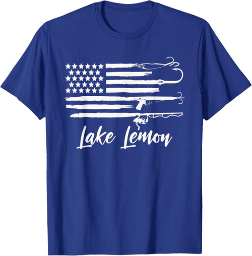 Lake Lemon Indiana Patriotic Fishing Novelty Flag