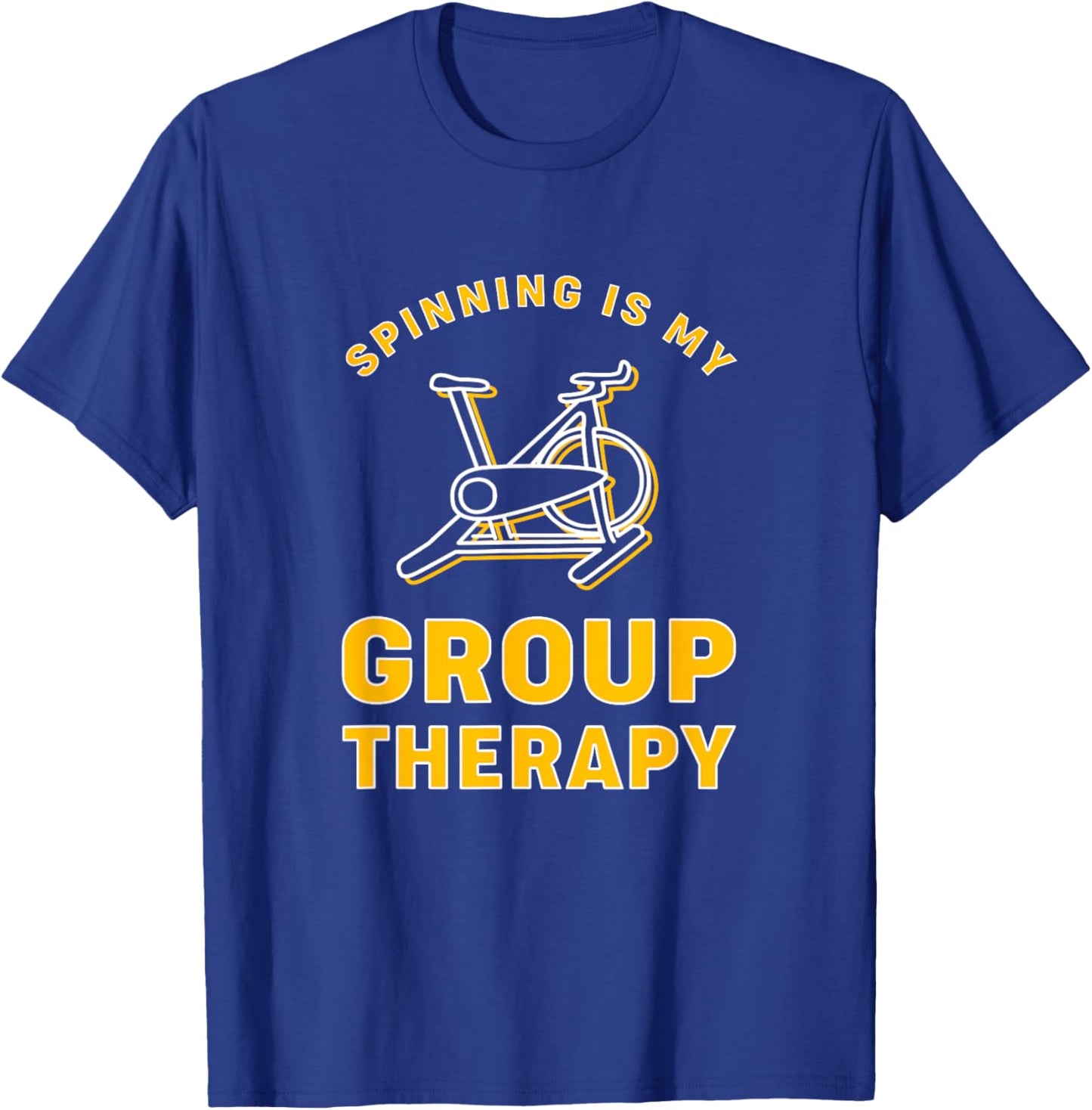 Funny Spin Class Spinning Is My Group Therapy T-Shirt - T-Shirt | Royal