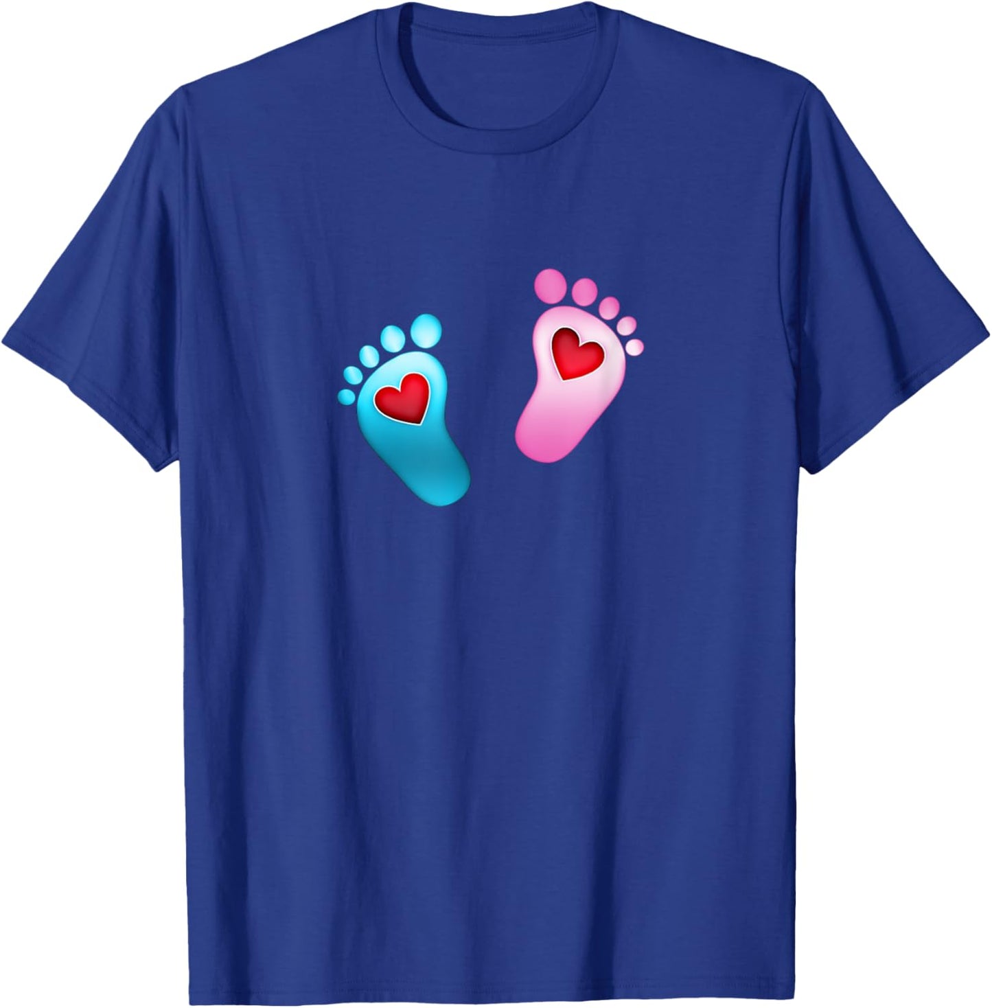 Baby footprint love heart foot feet boy girl valentine T-Shirt - T-Shirt | Royal