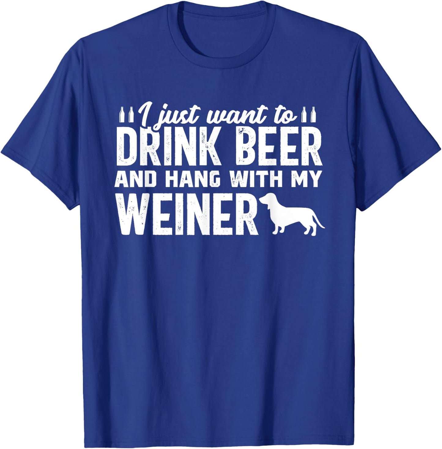 Drink Beer Funny Weiner Daschund Dog Dad Father's Day T-Shirt - T-Shirt | Royal