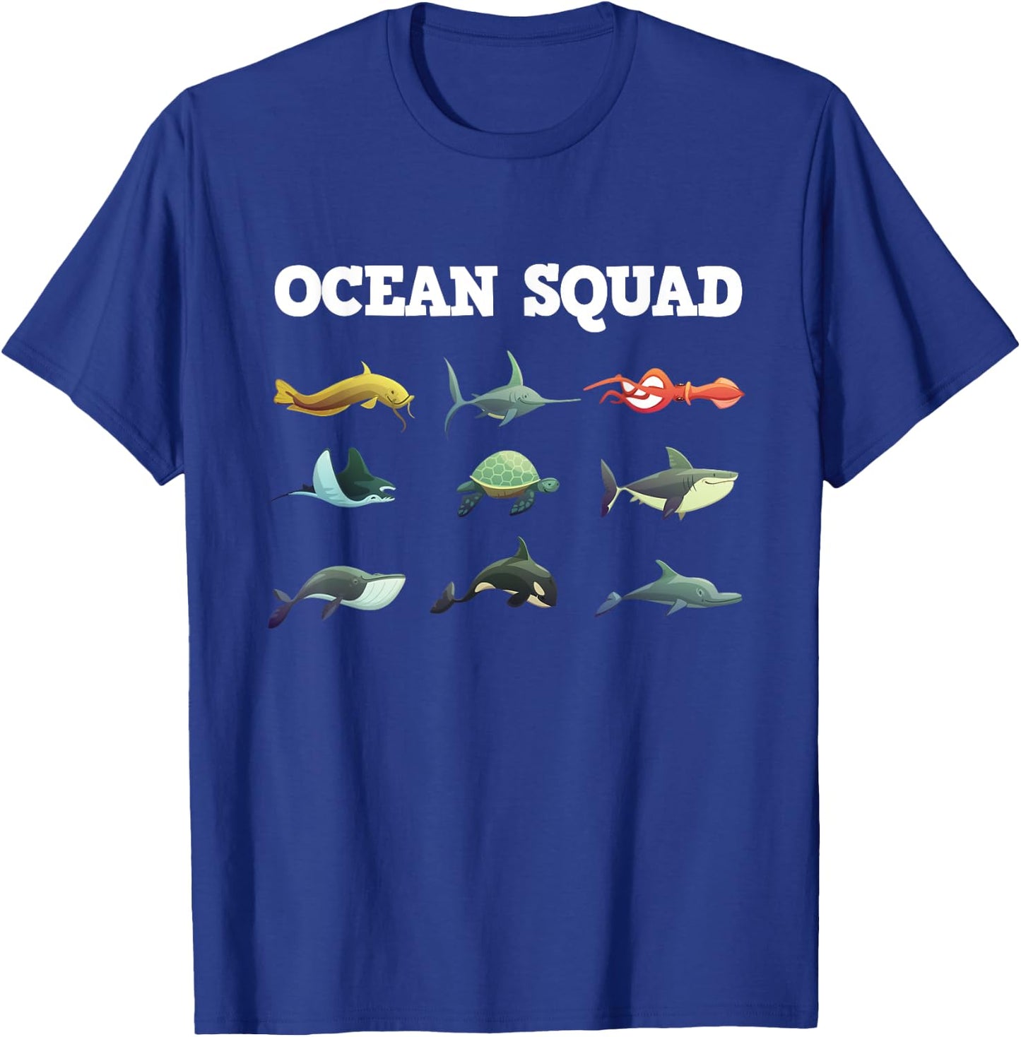 Cute Ocean Creatures Funny Sea Animals Fish Lover Gift Kids T-Shirt - T-Shirt | Royal