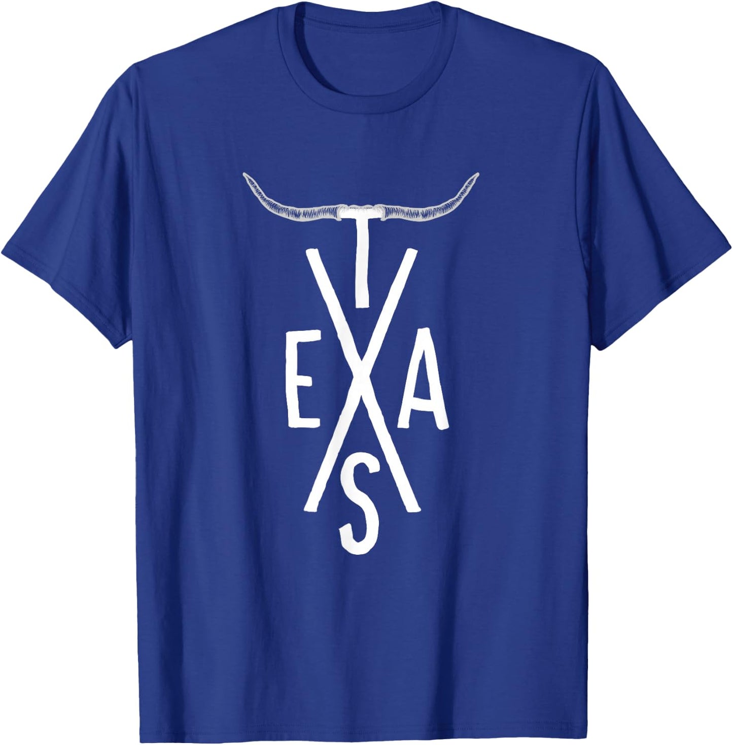 Cool Texas Souvenir Long Cow Horns USA Cowboy Traveler Gift T-Shirt - T-Shirt | Royal