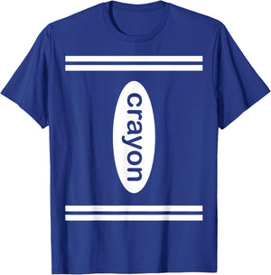 Crayon Halloween Costume, Dark Color Crayon Box Lover T-Shirt - T-Shirt | Royal
