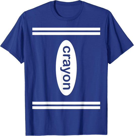 Crayon Halloween Costume, Dark Color Crayon Box Lover T-Shirt - T-Shirt | Royal
