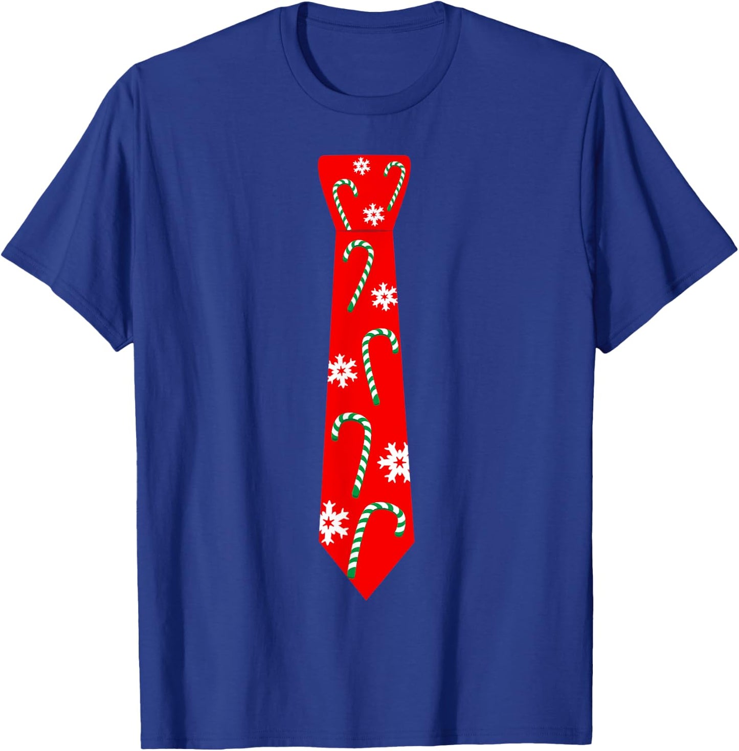 Cute Christmas Neck Tie Xmas Design Candy Cane Gift T-Shirt - T-Shirt | Royal