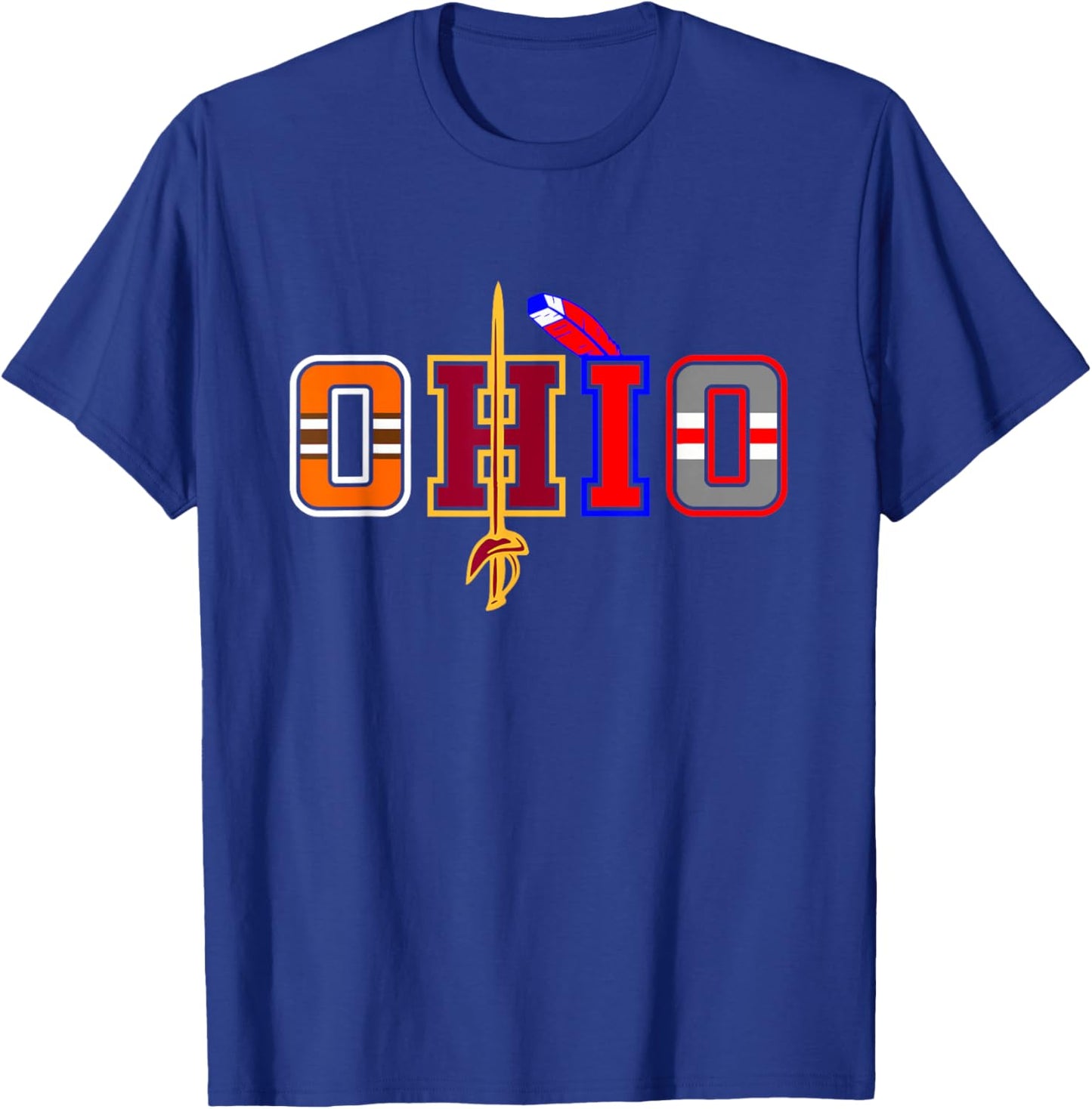 Ohio Gifts and Apparel - DressedForDuty Ohio Apparel -Adults, Kids Black Short Sleeve Modern Classic T-Shirt - T-Shirt | Royal