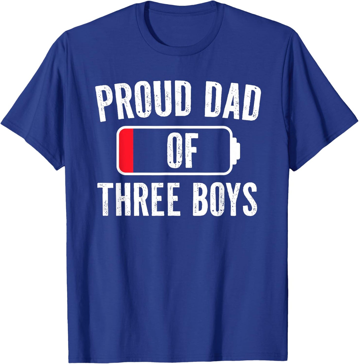 Boy Dad, Dad Of Three Boys Daddy of 3 Sons Father's Day T-Shirt - T-Shirt | Royal