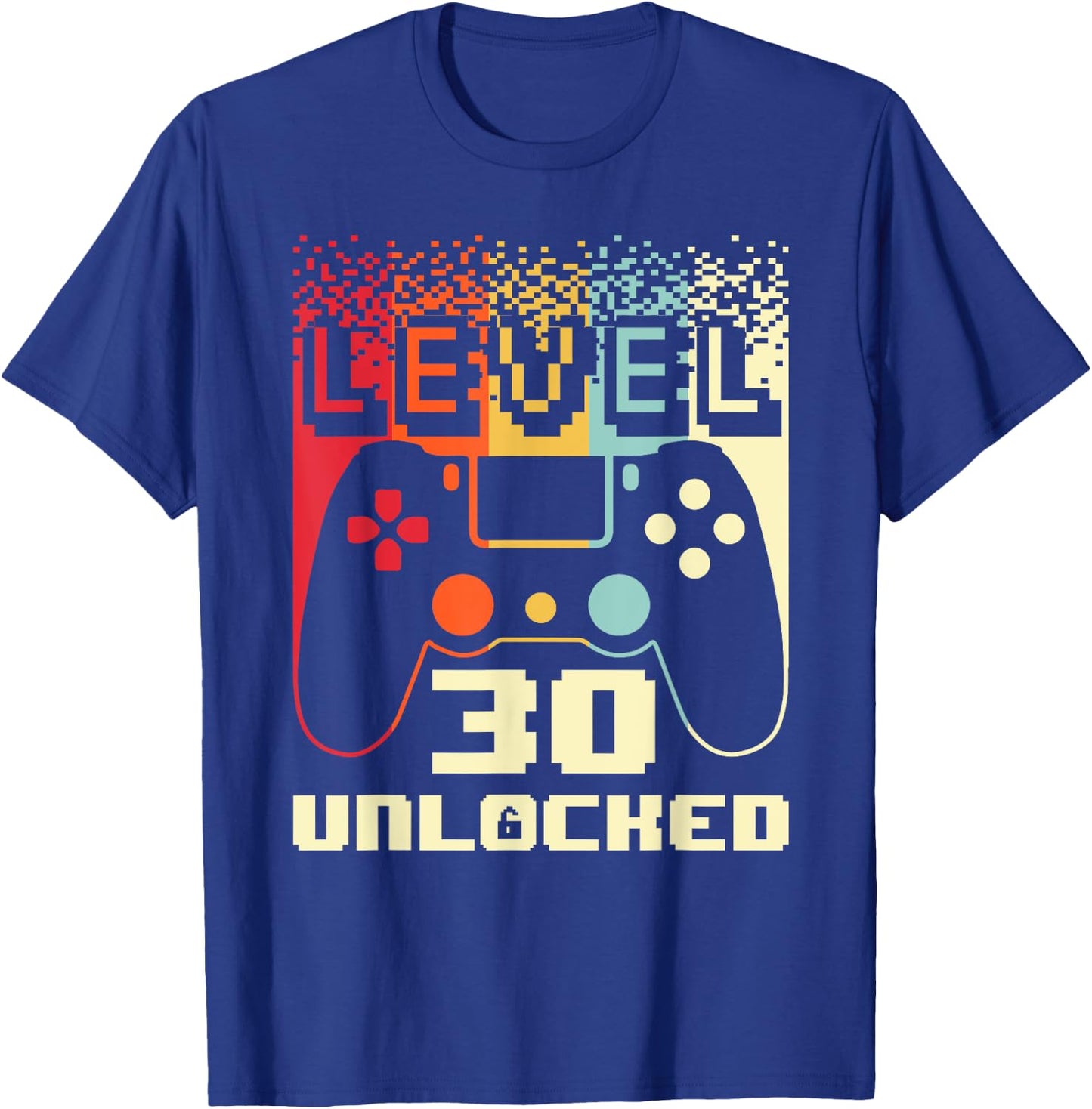 30th Birthday Level 30 Unlocked Gamer 30 Year Old T-Shirt - T-Shirt | Royal
