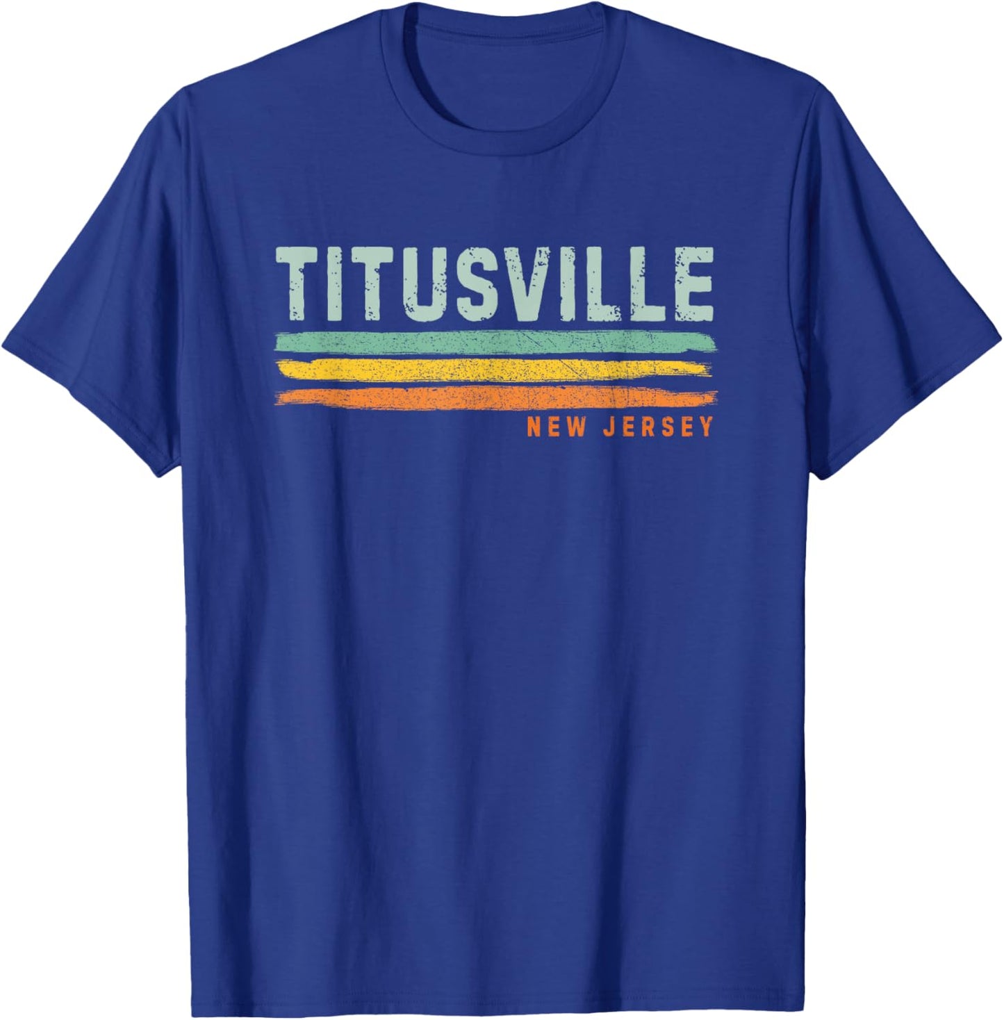 Vintage Stripes Titusville NJ T-Shirt - T-Shirt | Royal
