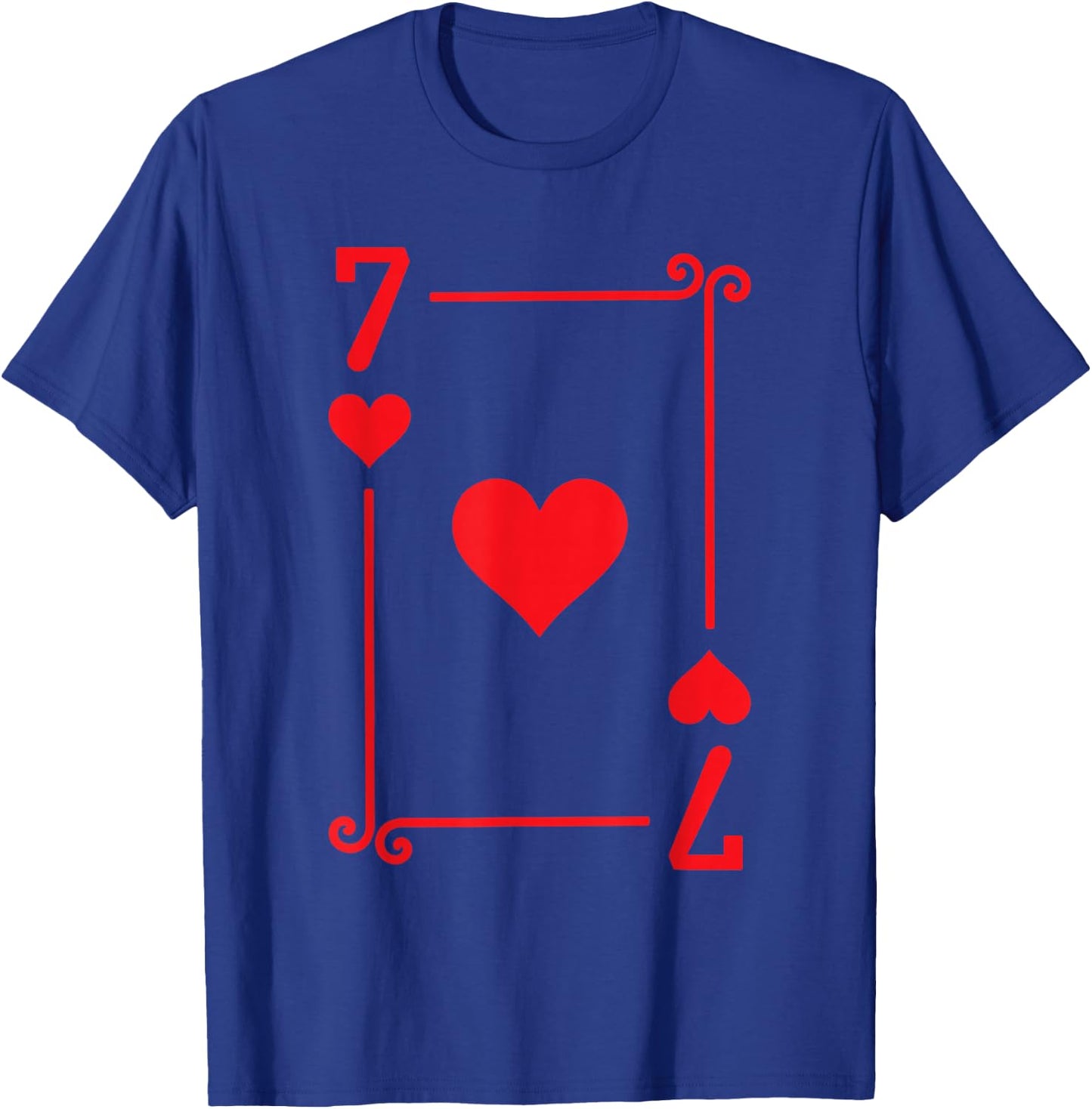 Playing Cards Costume - 7 Hearts Card - Seven Card T-Shirt - T-Shirt | Royal