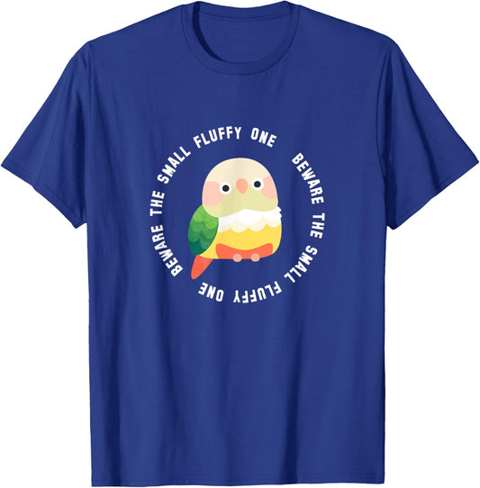 Beware the Green Cheek Conure (Cinnamon/Pineapple) T-Shirt - T-Shirt | Royal