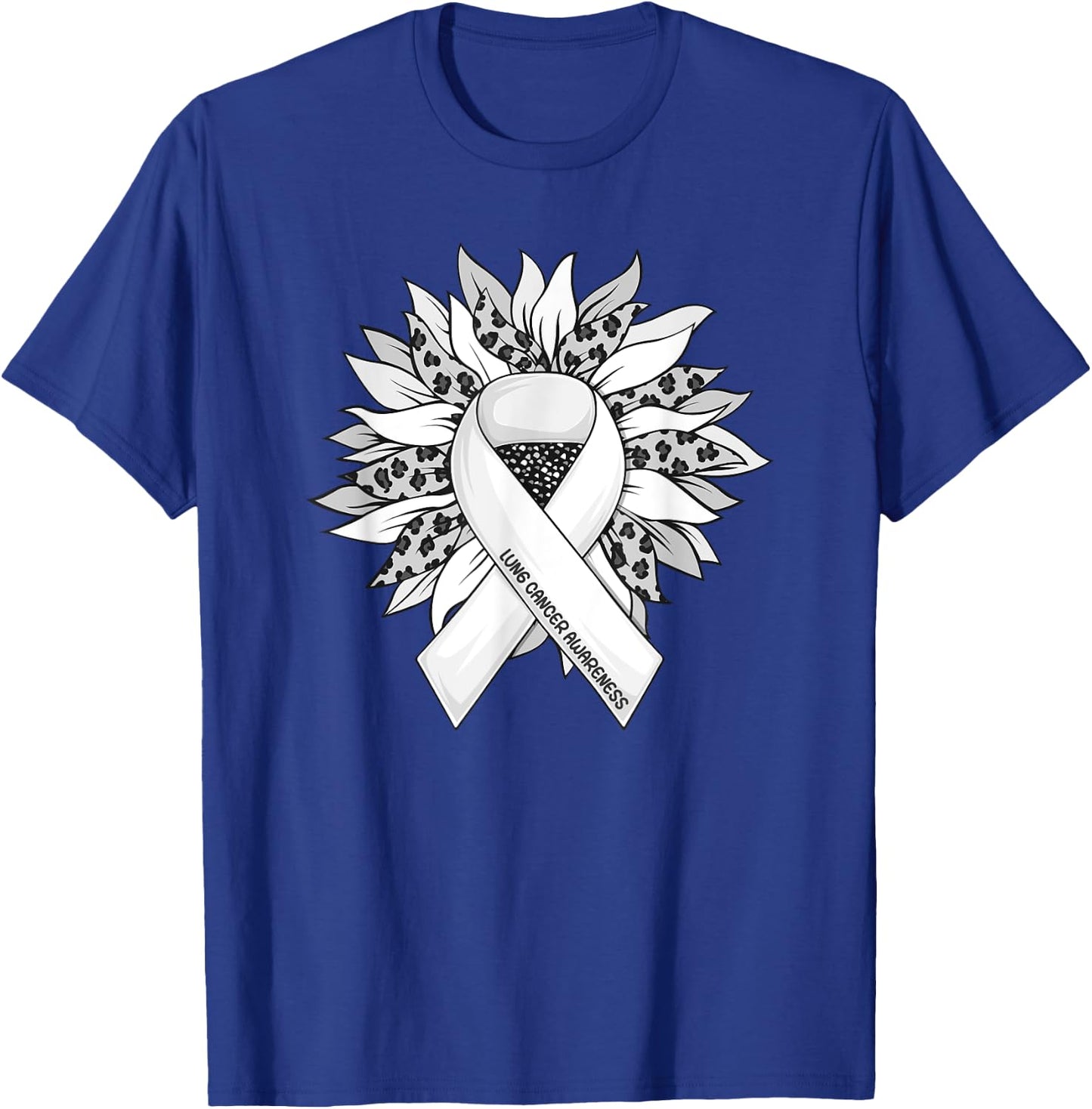 Lung Cancer Shirts Sunflower Lung Cancer Awareness T-Shirt - T-Shirt | Royal