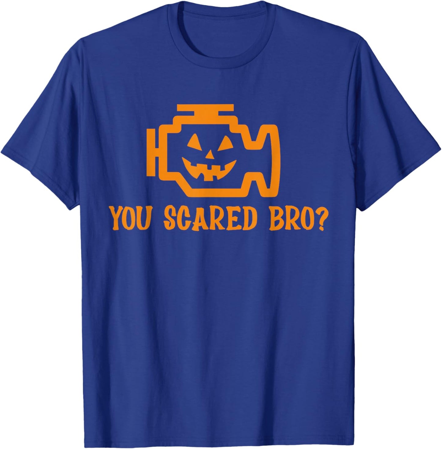 Halloween Car Mechanic Funny Joke Check Engine T-Shirt - T-Shirt | Royal