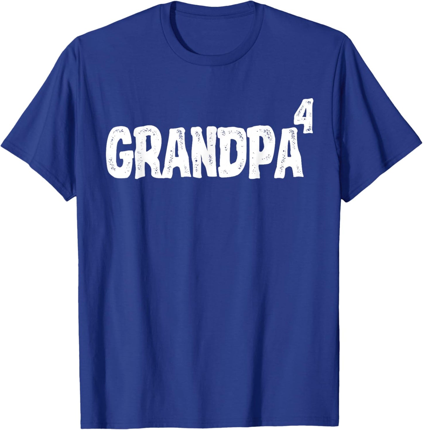 Grandpa of 4 Grandkids Four Grandchildren 4th Time Grandpa T-Shirt - T-Shirt | Royal