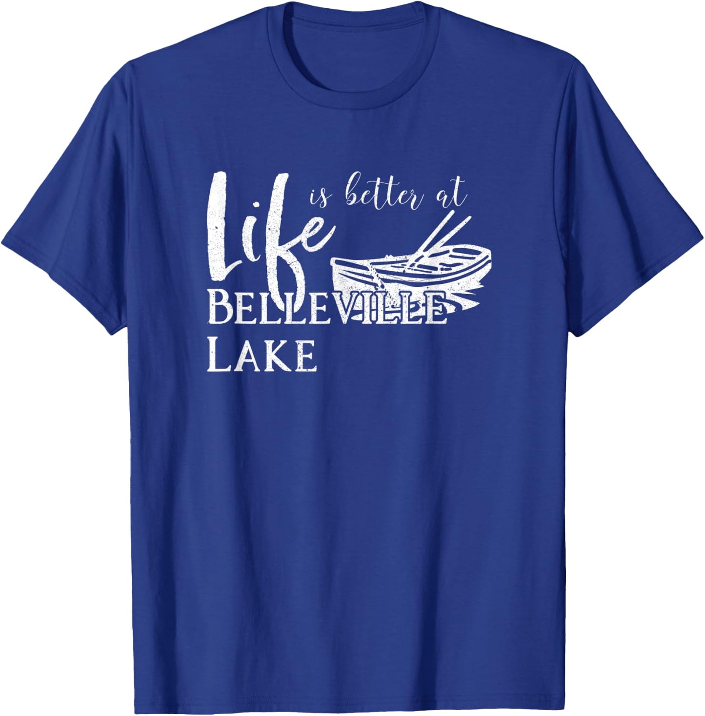 Belleville Lake, Life is Better Michigan Summer Vacation T-Shirt - T-Shirt | Royal