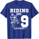 Riding Into 9 Motorcycle Dirt Bike 9th Birthday Biker T-Shirt - T-Shirt | Royal